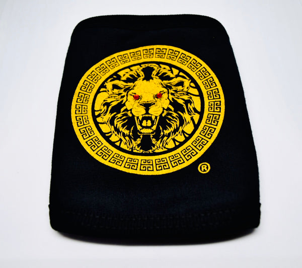 Ruby Eye Lion Emblem Medallion "Courage" Fashion Face Mask