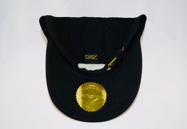 Signature Ruby Eye Lion-Emblem Medallion Jet Black Cap