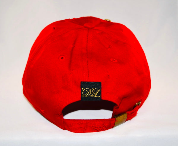 Signature Ruby Eye Lion-Emblem Medallion Red Cap