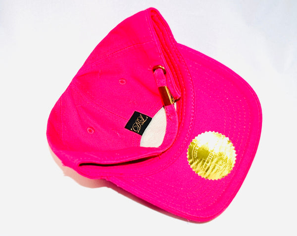 Signature Ruby Eye Lion-Emblem Medallion Fuchsia Pink Cap