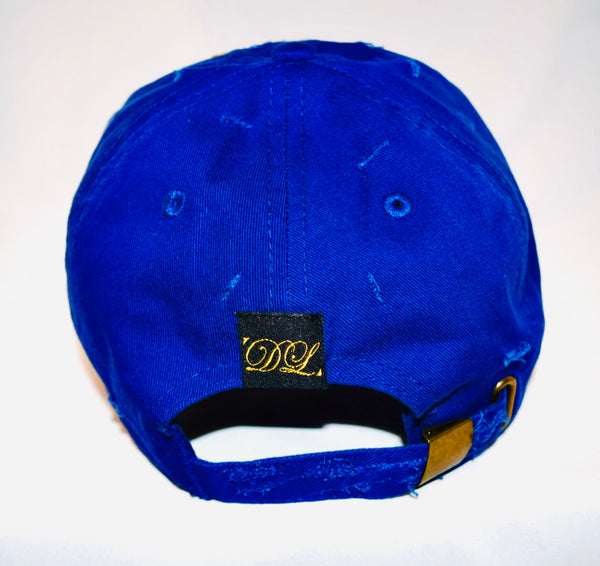 Signature Ruby Eye Lion-Emblem Medallion Royal Bleu Cap