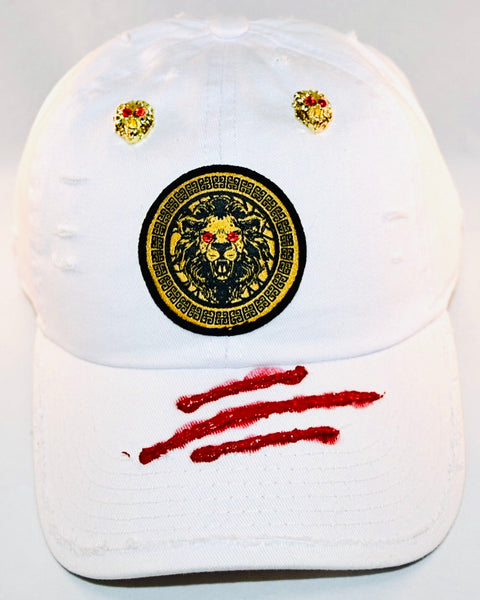 Signature Ruby Eye Lion-Emblem Medallion True White Cap