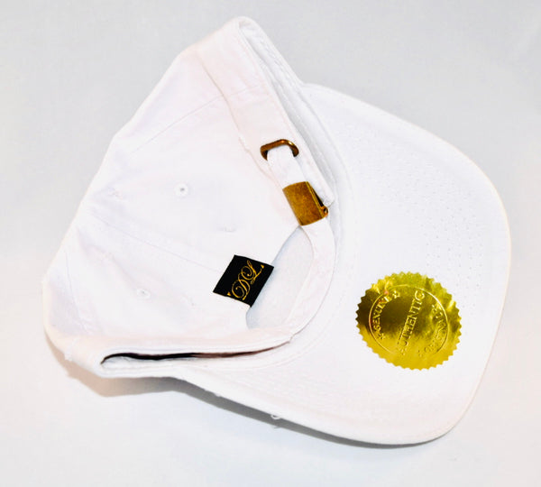 Signature Ruby Eye Lion-Emblem Medallion True White Cap