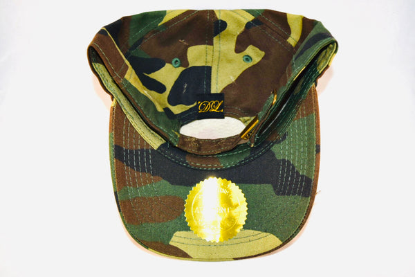 Signature Ruby Eye Lion-Emblem Medallion Jungle Camo Cap