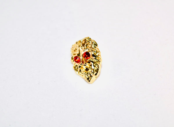 12KT Gold Signature Ruby Eye Lion Emblem Ornamental Pin