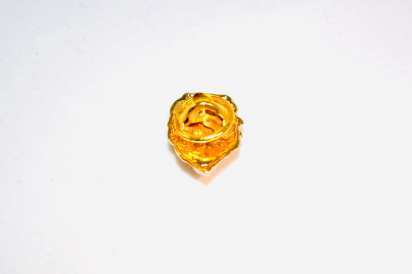 12KT Gold Signature Ruby Eye Lion Emblem Ornamental Pin