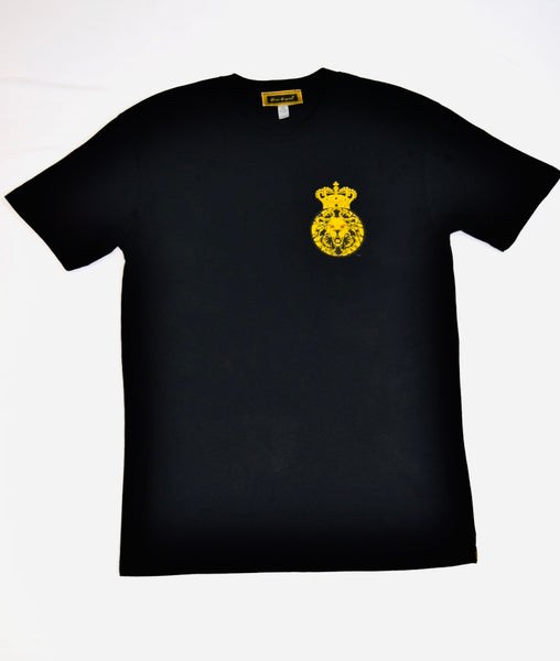 Crown Logo Emblem Short Sleeve T-Shirt in Black