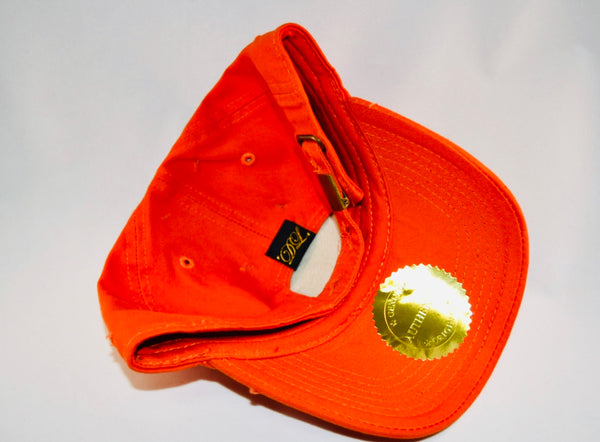 Signature Ruby Eye Lion-Emblem Medallion Orange Cap