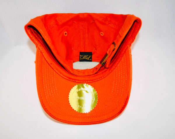 Signature Ruby Eye Lion-Emblem Medallion Orange Cap