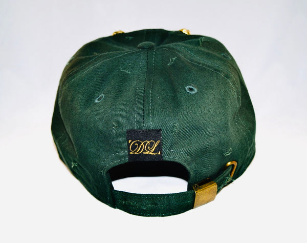 Signature Ruby Eye Lion-Emblem Medallion Forest Green Cap