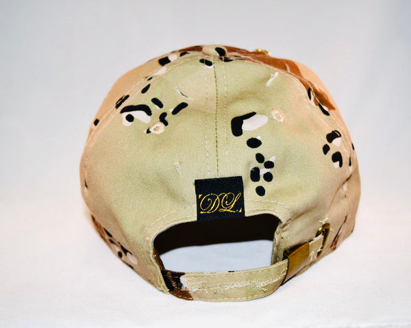 Signature Ruby Eye Lion-Emblem Medallion Desert Camo Cap